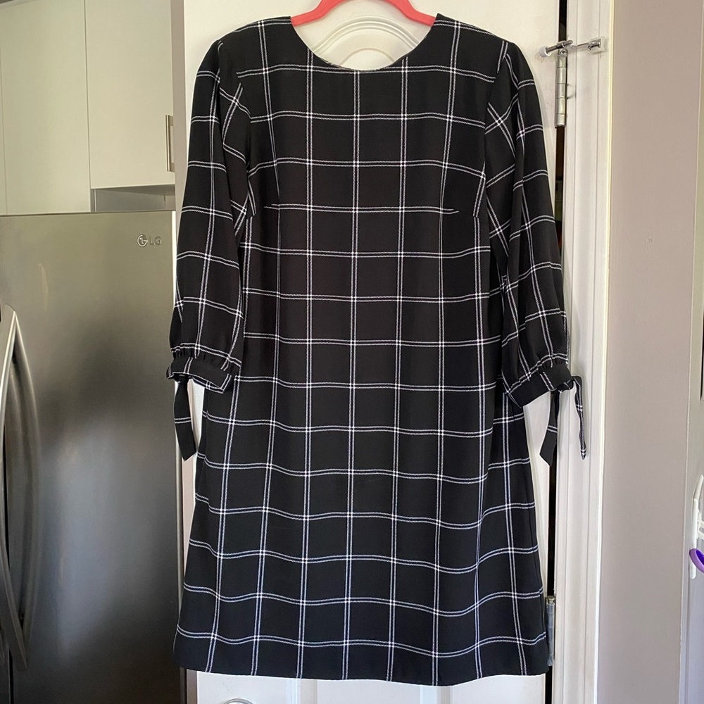 Black and white plaid pattern dress